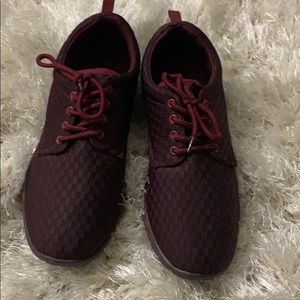 Burgundy sneakers